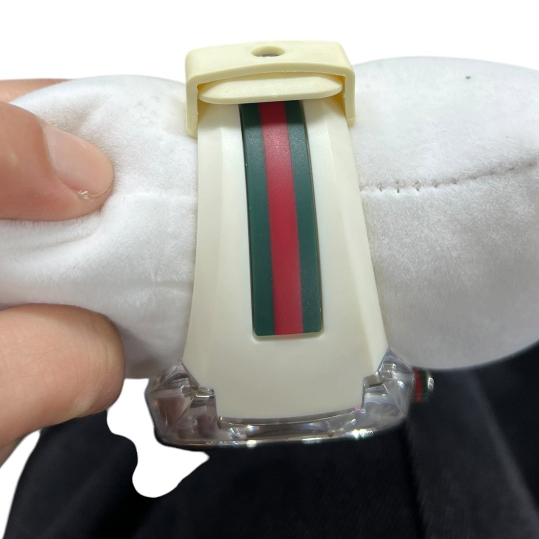 GUCCI Rubber/Steel Sync Watch White, Silver, Red, Green Silver Hardware NJ158