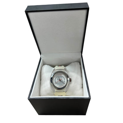GUCCI Rubber/Steel Sync Watch White, Silver, Red, Green Silver Hardware NJ158