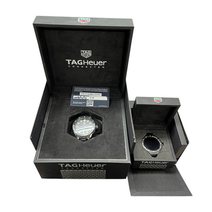 TAG HEUER Titanium/Steel Connected Modular 45 & Carrera Calibre 5 Set Silver, Black Silver Hardware NJ134
