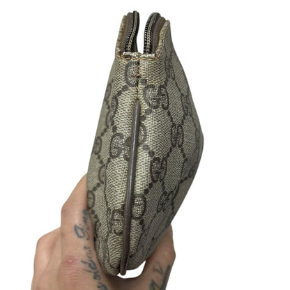 GUCCI GG Supreme Gucci Accessory Collection Pouch Pouch Beige and Brown Gold Hardware NJ149