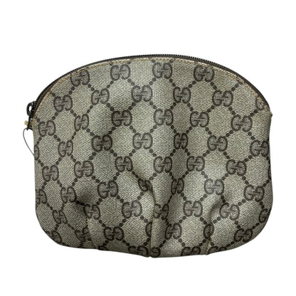 GUCCI GG Supreme Gucci Accessory Collection Pouch Pouch Beige and Brown Gold Hardware NJ149