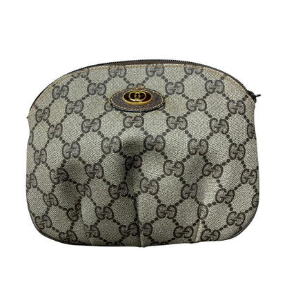 GUCCI GG Supreme Gucci Accessory Collection Pouch Pouch Beige and Brown Gold Hardware NJ149