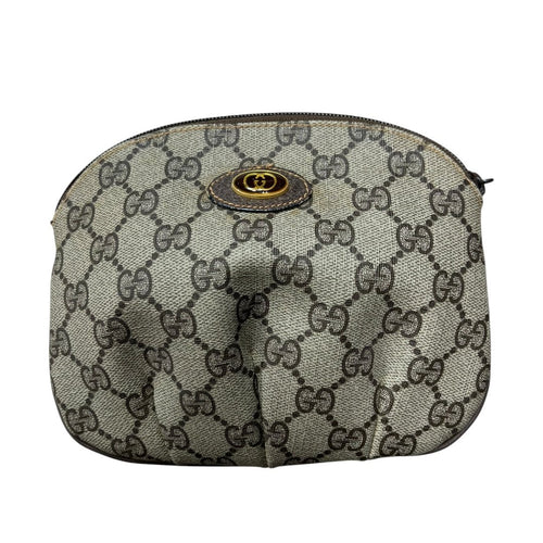GUCCI GG Supreme Gucci Accessory Collection Pouch Pouch Beige and Brown Gold Hardware NJ149