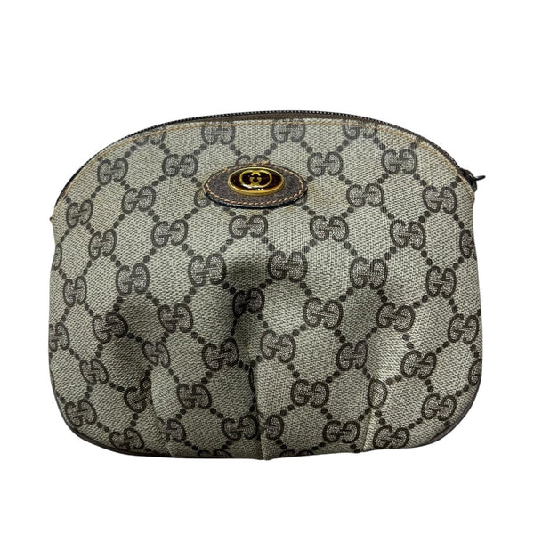 GUCCI GG Supreme Gucci Accessory Collection Pouch Pouch Beige and Brown Gold Hardware NJ149