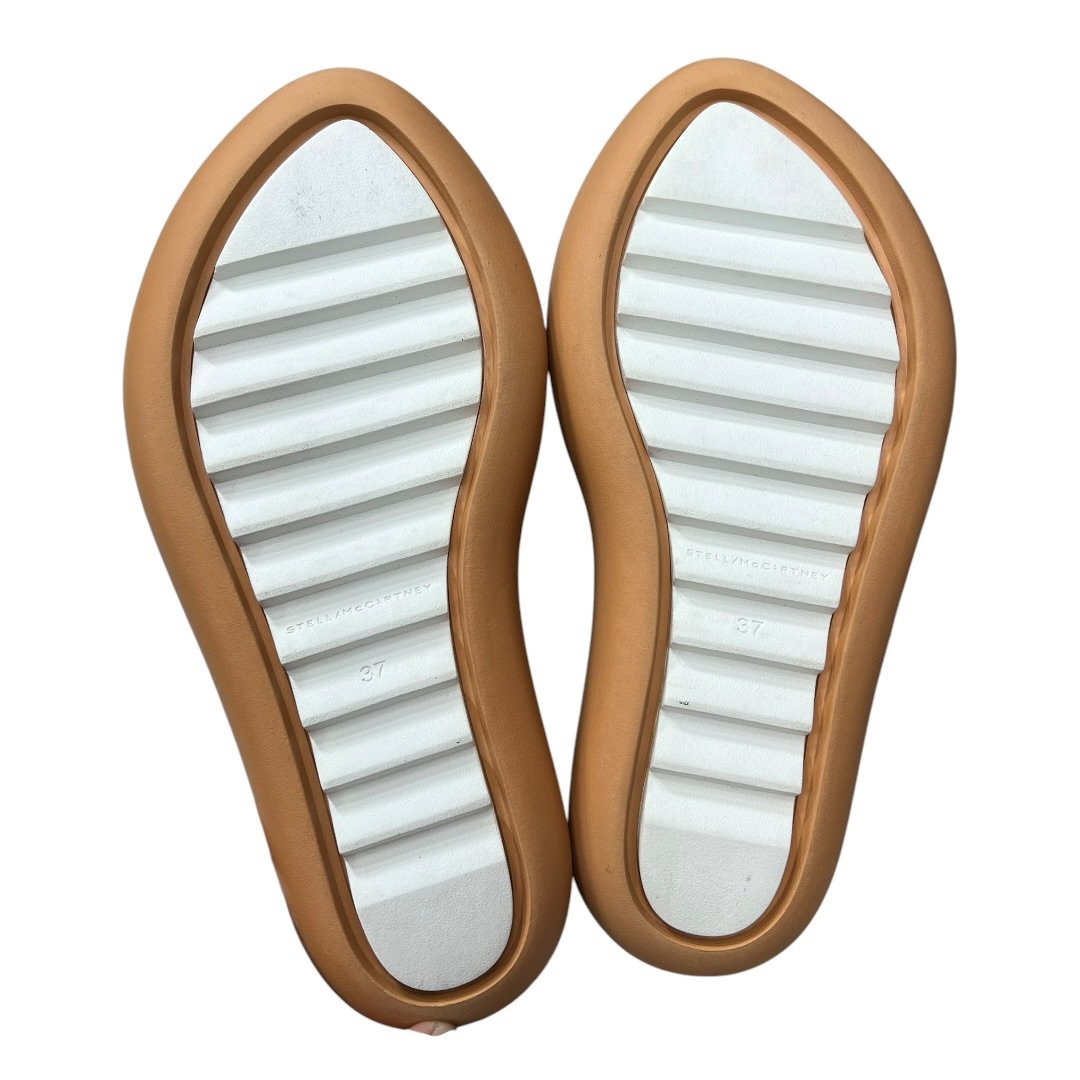 STELLA MCCARTNEY Vegan Leather Logo Puffy Platform Slides Beige NJ141