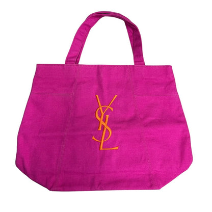 SAINT LAURENT Canvas Beaute Tote Tote Bag Pink/Orange NJ143