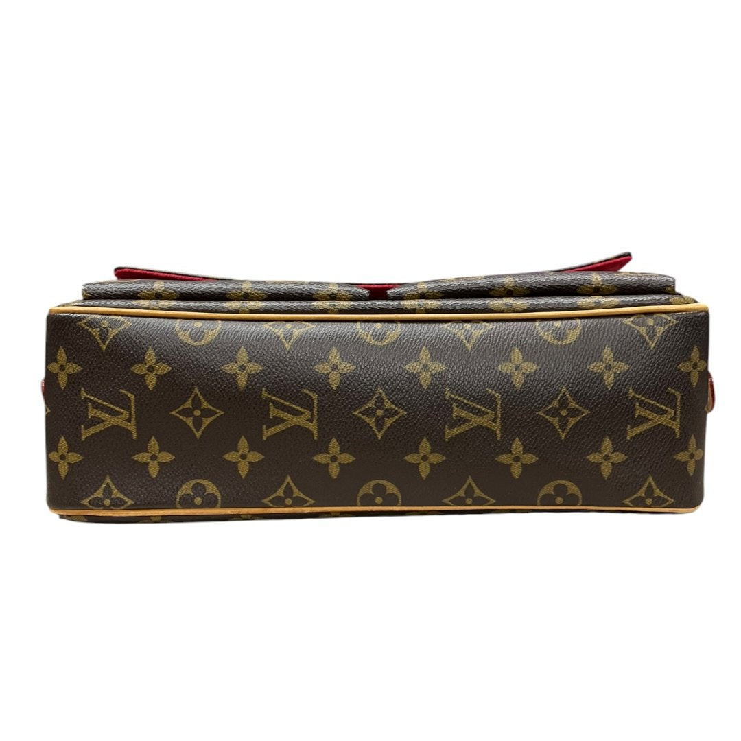 LOUIS VUITTON Monogram Canvas Viva-Cite MM Shoulder Bag Brown Gold Hardware NJ153