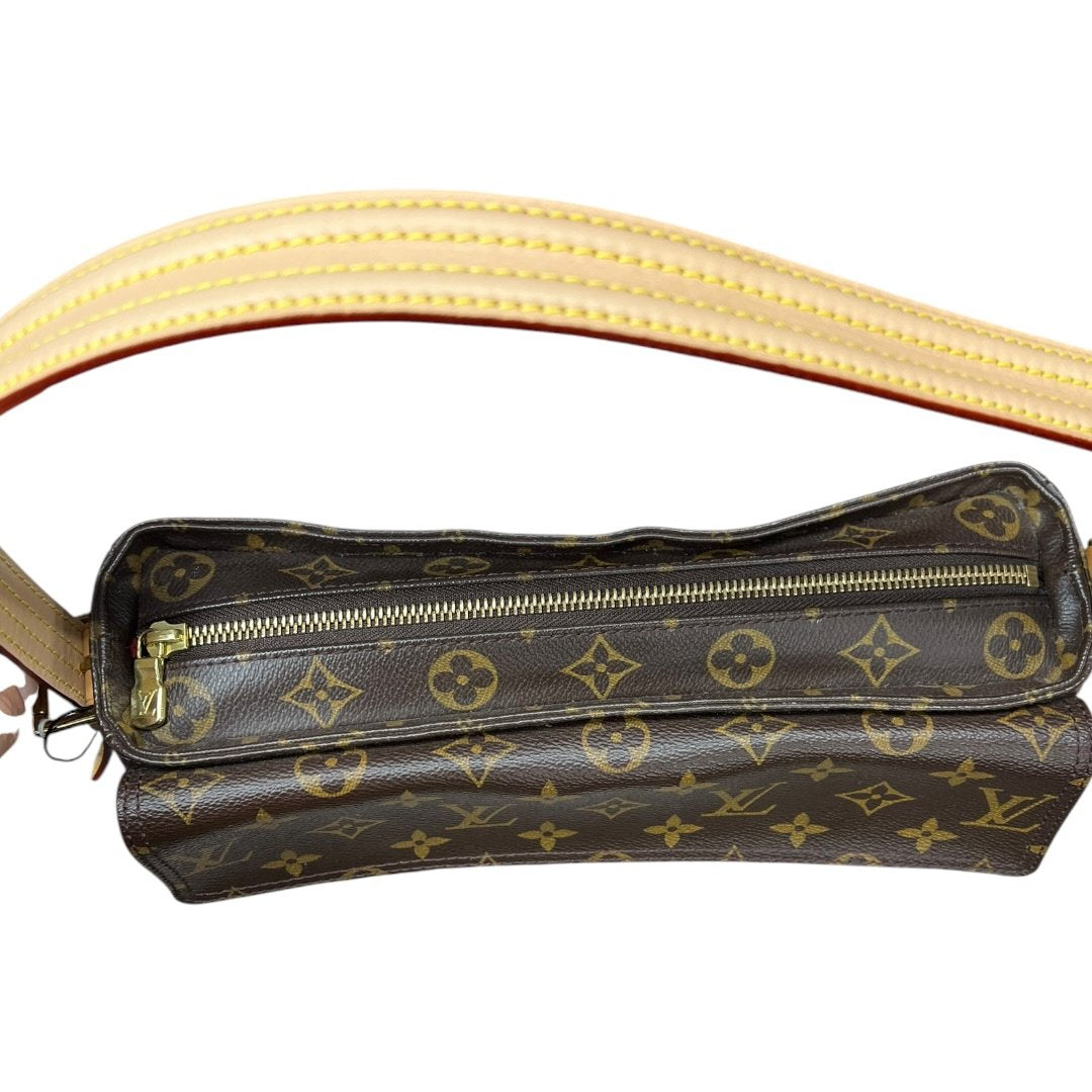 LOUIS VUITTON Monogram Canvas Viva-Cite MM Shoulder Bag Brown Gold Hardware NJ153