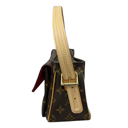 LOUIS VUITTON Monogram Canvas Viva-Cite MM Shoulder Bag Brown Gold Hardware NJ153