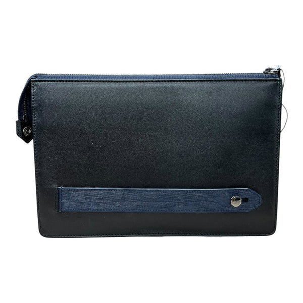 BVLGARI Grain Leather Bvlgari Bvlgari Man Clutch Bag Clutch Bag Navy Blue, Black Silver Hardware NJ150