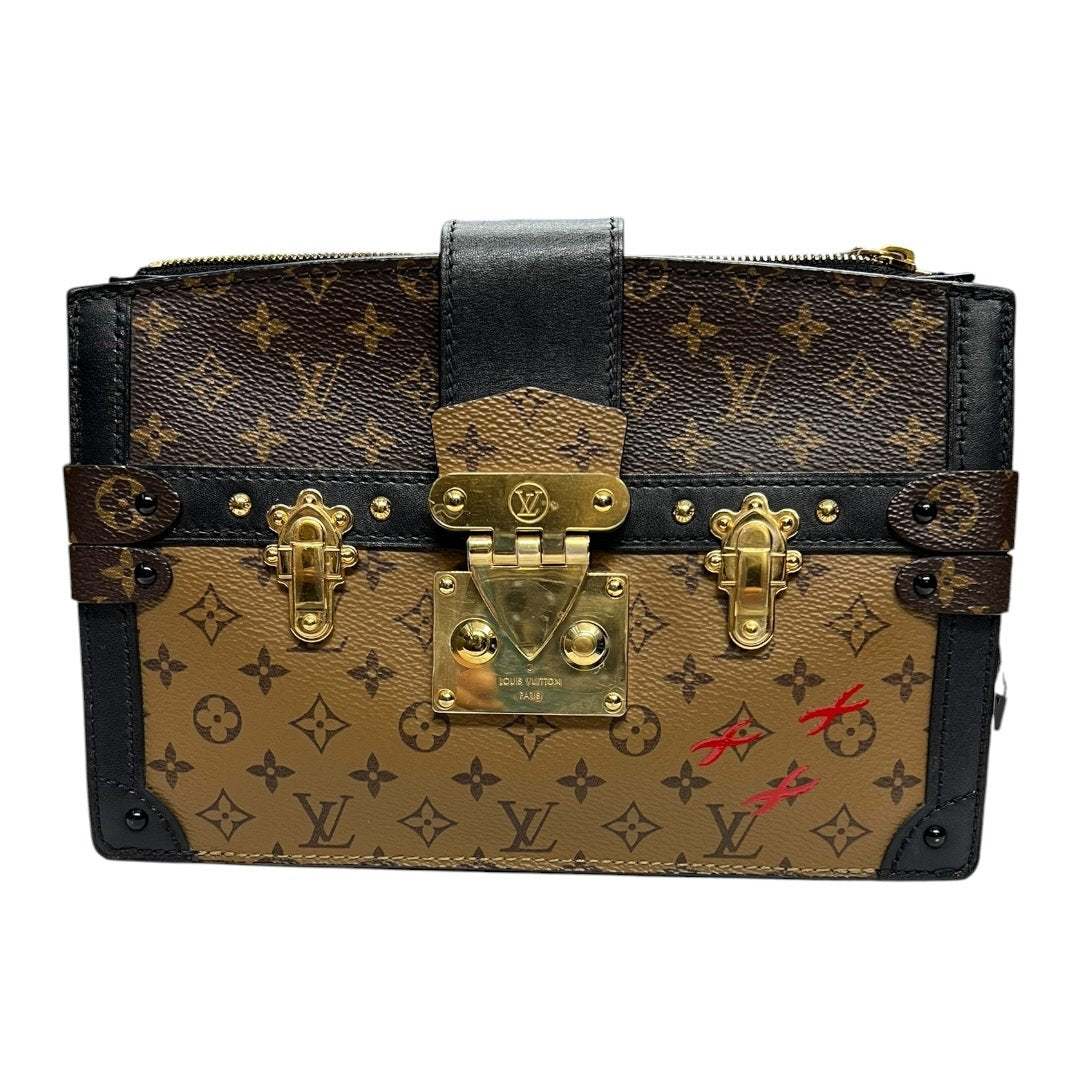 LOUIS VUITTON Monogram Canvas Soft Trunk Wallet Shoulder Bag Brown, Black Gold Hardware NJ131