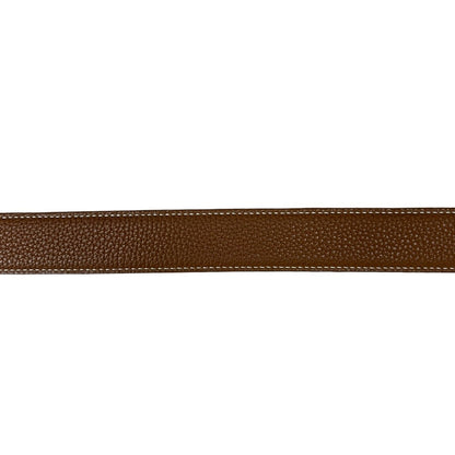 HERMES Box Calf / Togo H Belt Belt Black, Gold (Brown) Gold Hardware NJ147