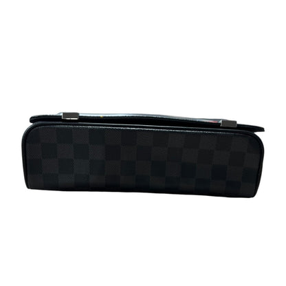 LOUIS VUITTON Damier Graphite District PM Shoulder Bag Black, Grey Silver Hardware NJ126