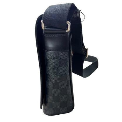 LOUIS VUITTON Damier Graphite District PM Shoulder Bag Black, Grey Silver Hardware NJ126