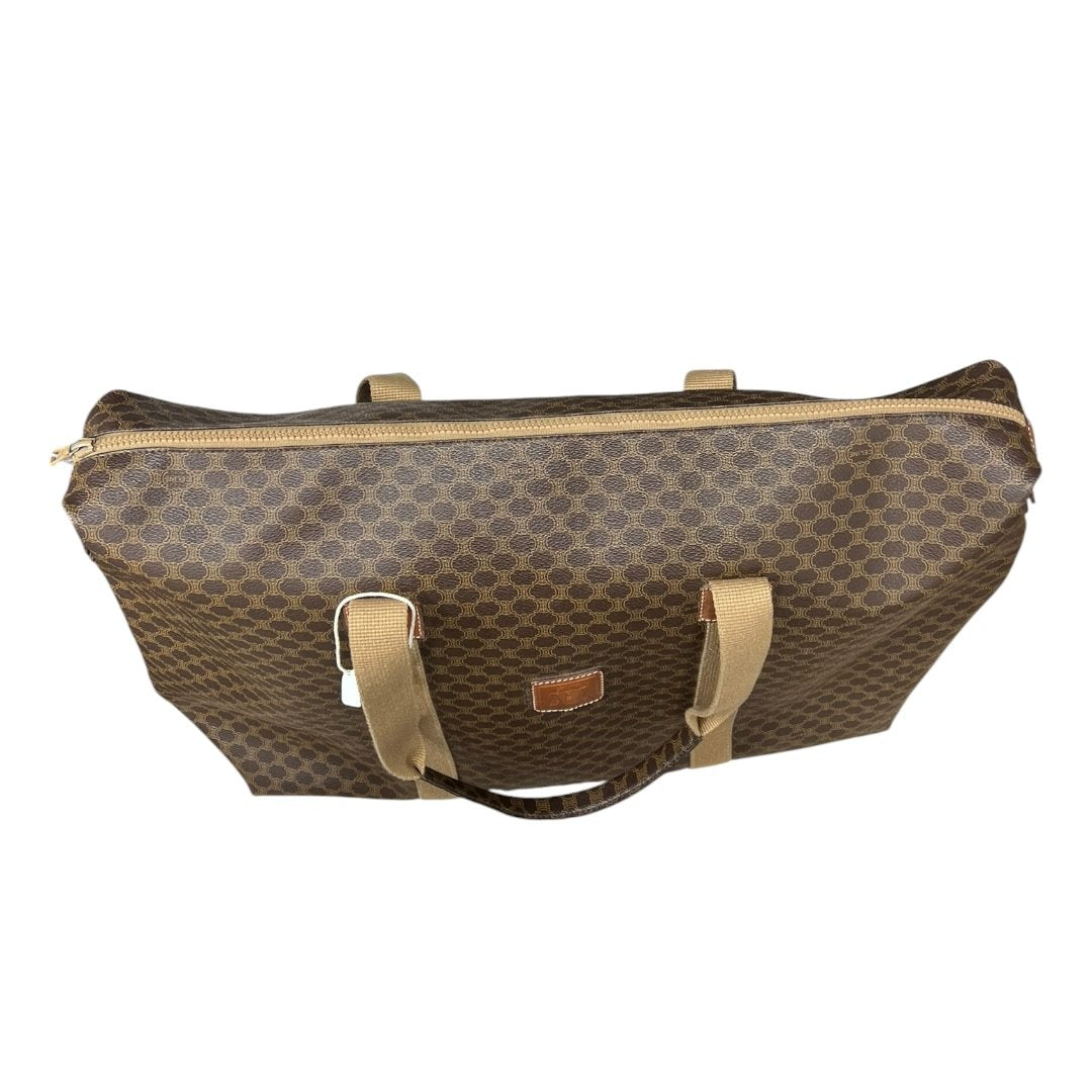CELINE Macadam Canvas Macadam Tote Bag Tote Brown, Beige Gold-tone Hardware NJ119