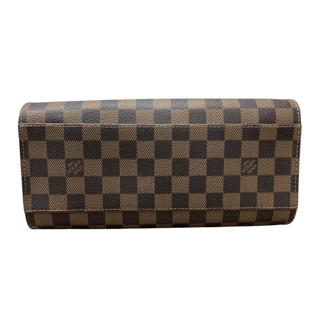 LOUIS VUITTON Damier Ebene Canvas Westminster Handbag Brown Gold Hardware NJ116