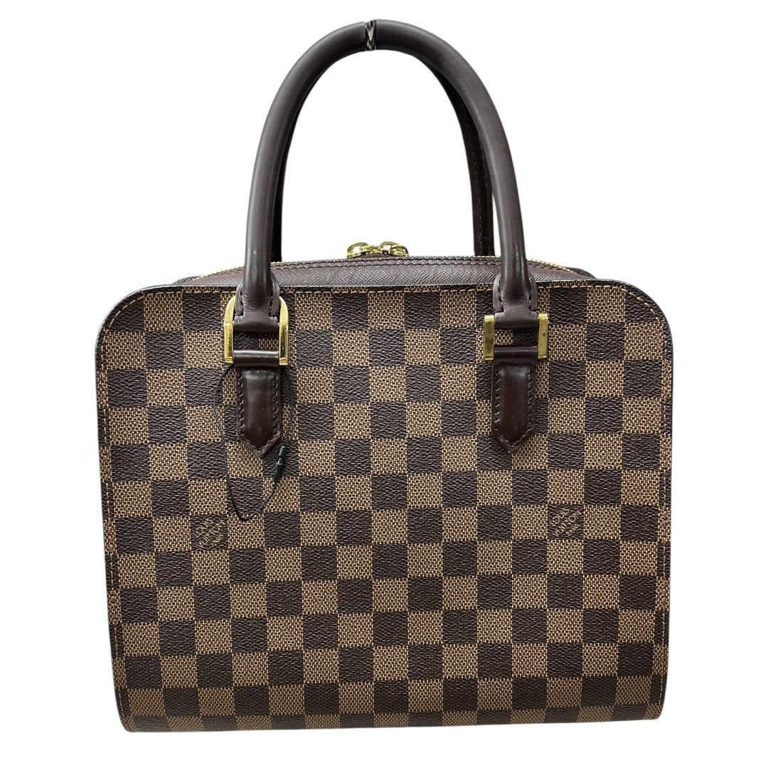 LOUIS VUITTON Damier Ebene Canvas Westminster Handbag Brown Gold Hardware NJ116
