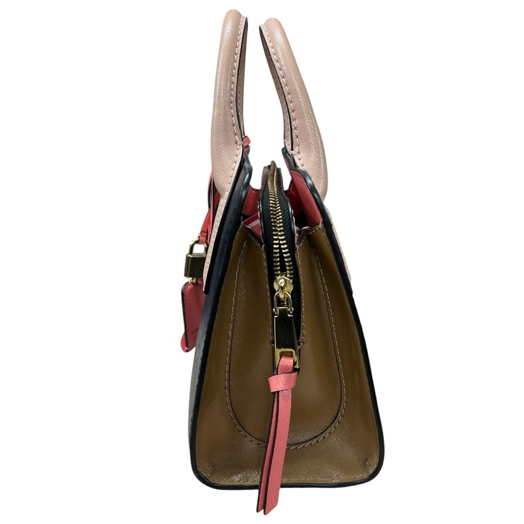 MARC JACOBS Saffiano Leather The J Marc Mini Tote Bag Handbag Black, Tan, Pink Gold Hardware NJ120