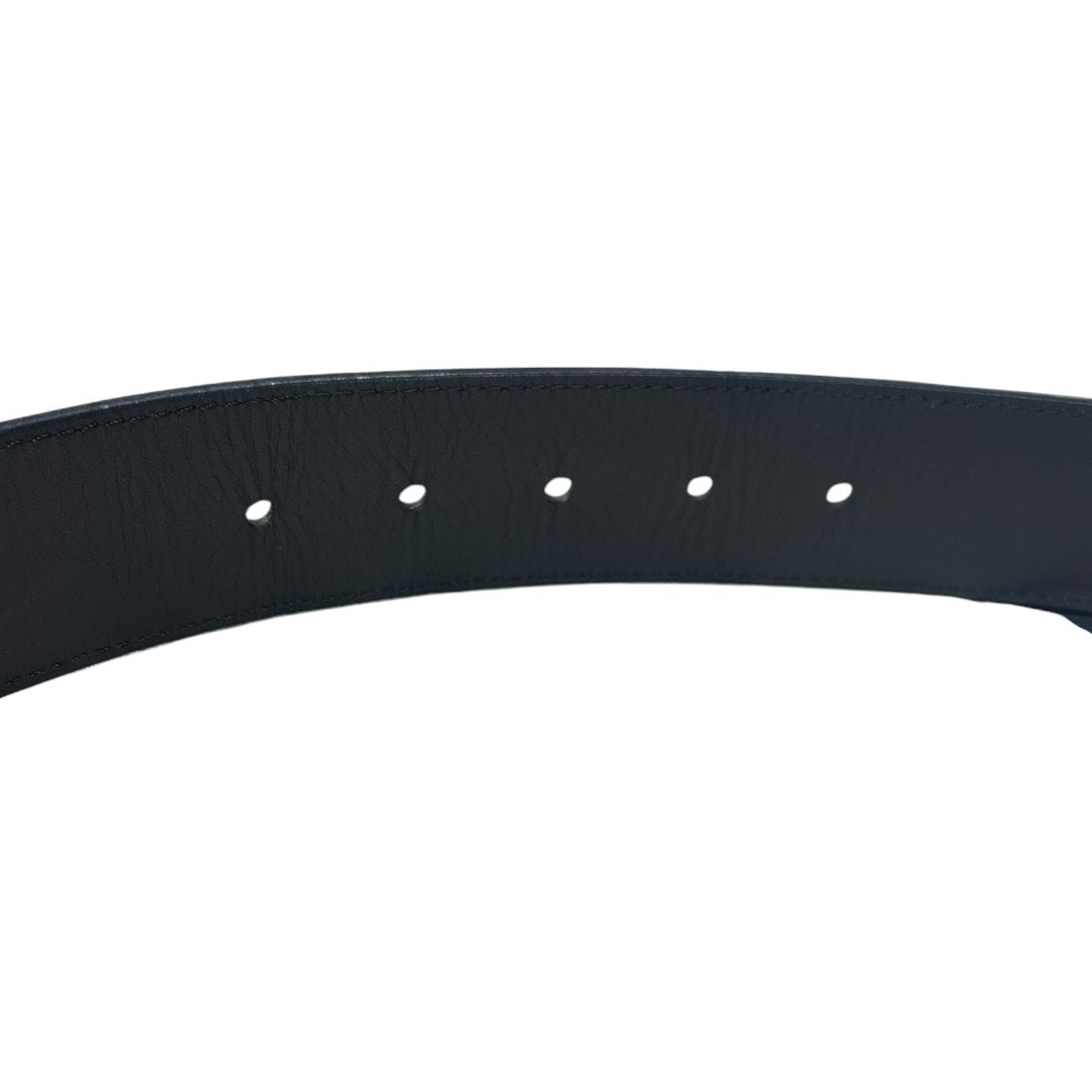 LOUIS VUITTON Monogram LV Initiales 40mm Belt Belt Brown / Black Silver Hardware NJ144