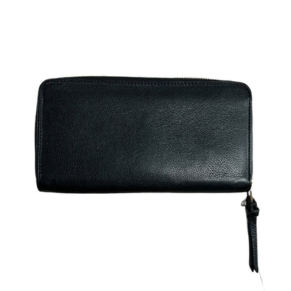 LOUIS VUITTON Grained Leather Zippy Organizer Wallet Black Silver Hardware LO2381