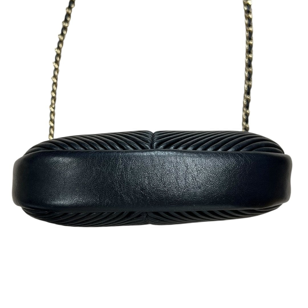 CHANEL Lambskin Round Camera Bag Shoulder Bag Black Gold Hardware CH2255