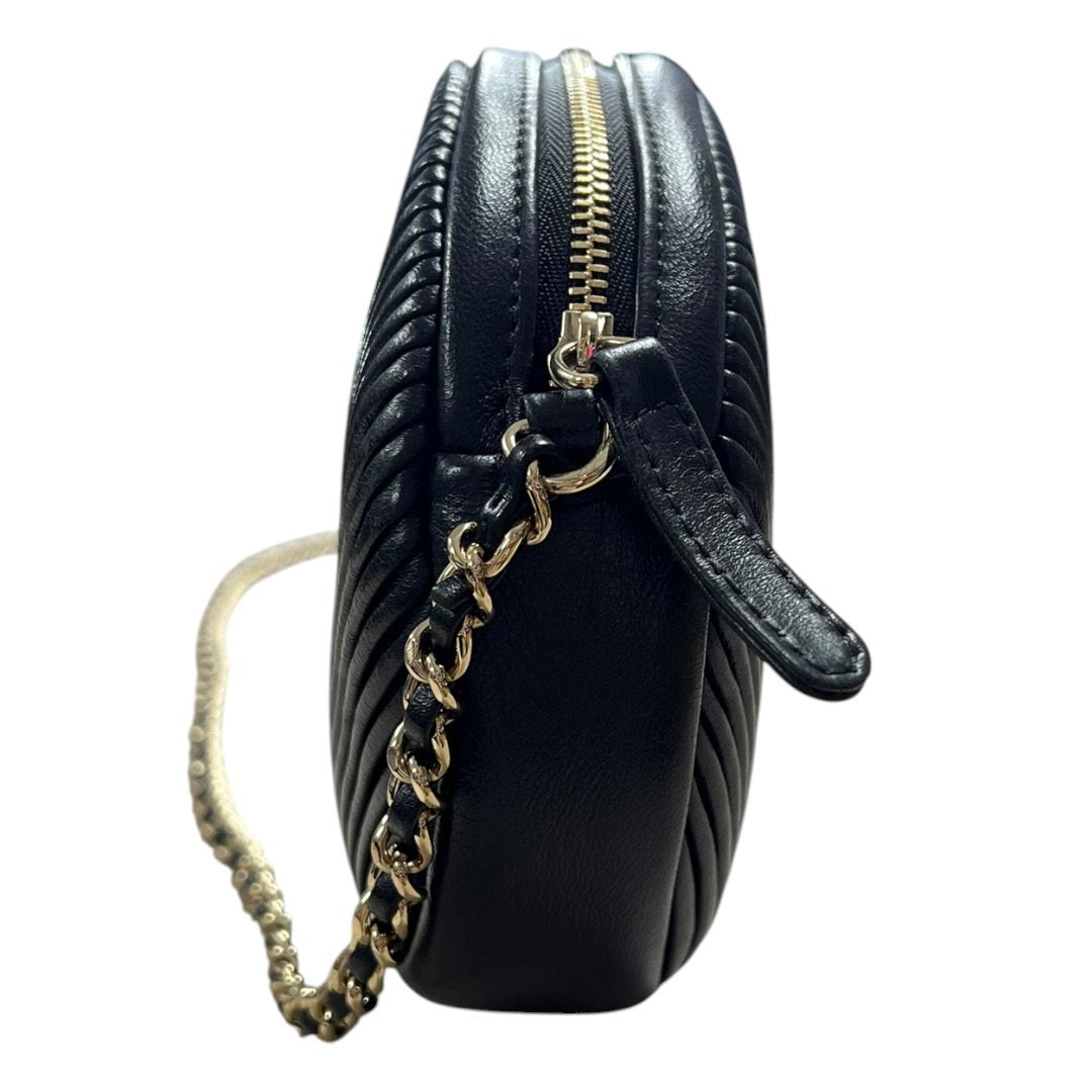 CHANEL Lambskin Round Camera Bag Shoulder Bag Black Gold Hardware CH2255