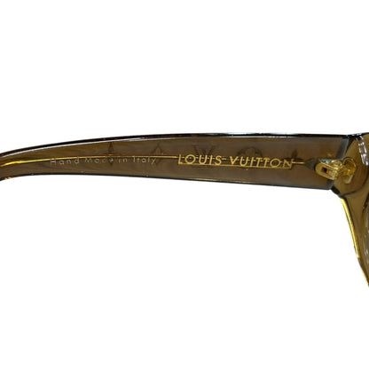 LOUIS VUITTON Acetate Monogram Glitter Sunglasses Brown Gold-tone TK64