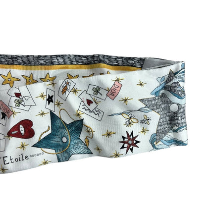 DIOR Silk Mitzah Scarf White with multicolor print TK62