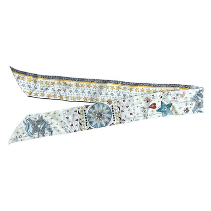 DIOR Silk Mitzah Scarf White with multicolor print TK62