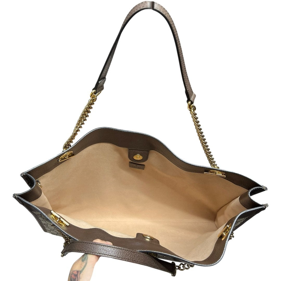 GUCCI GG Supreme Canvas Rajah Large Tote Tote Beige, Ebony, Brown, Green, Red Gold Hardware TK75