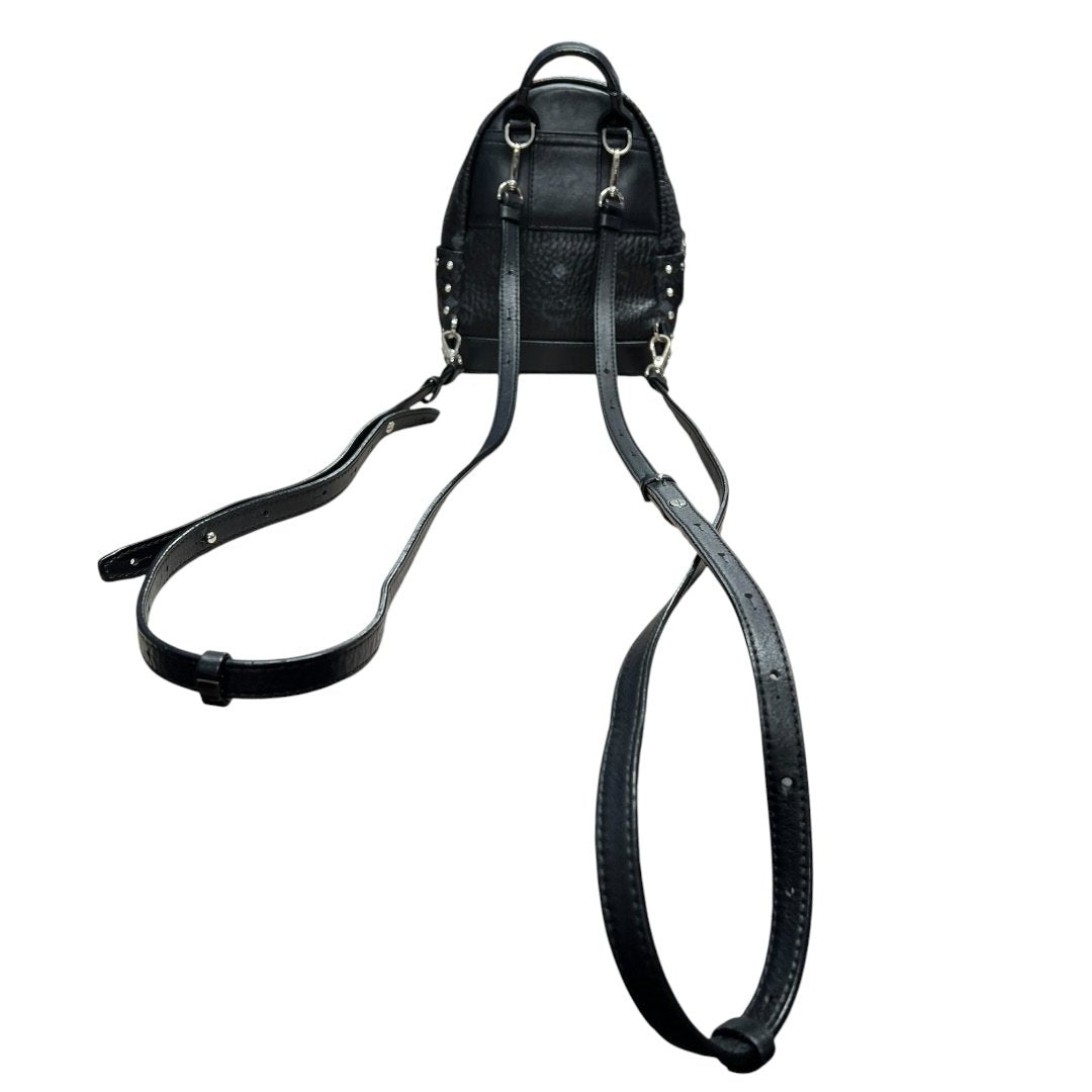 MCM Visetos Stark Bebe Boo Backpack Backpack Black Silver Hardware TK70