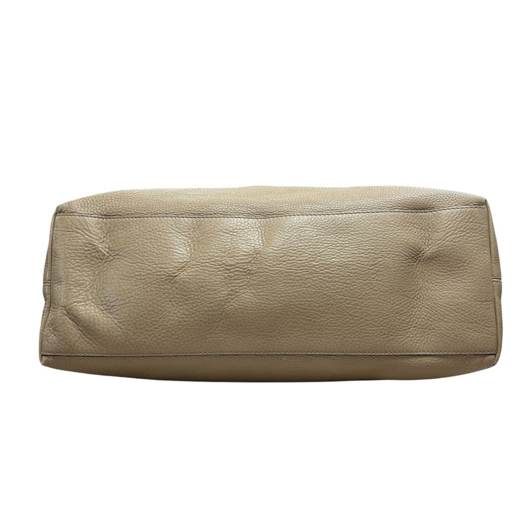 GUCCI Grained Leather Soho Chain Tote Shoulder Bag Beige Silver Hardware TK54