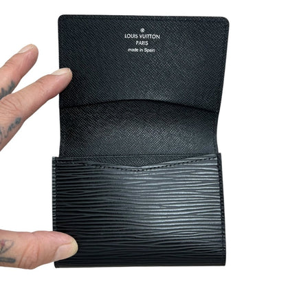 LOUIS VUITTON Epi Card Holder Wallet Black None TK68