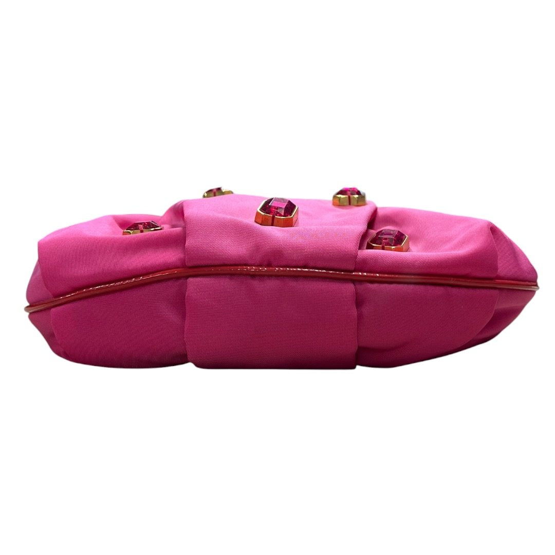 PRADA Tessuto Tessuto Bijoux Wristlet Wristlet Pink Gold Hardware TK71