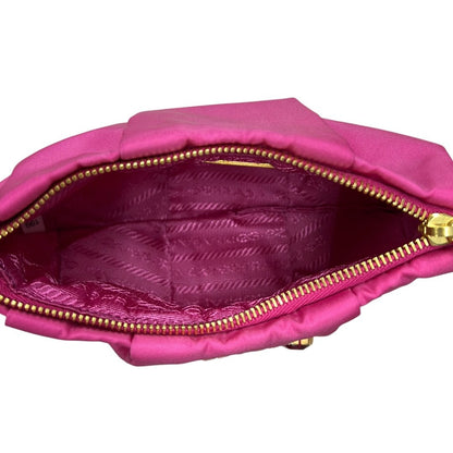 PRADA Tessuto Tessuto Bijoux Wristlet Wristlet Pink Gold Hardware TK71