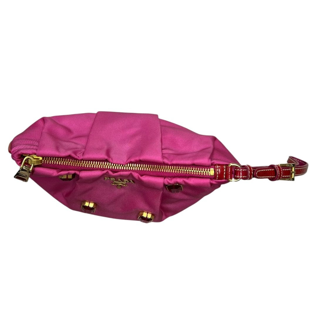 PRADA Tessuto Tessuto Bijoux Wristlet Wristlet Pink Gold Hardware TK71