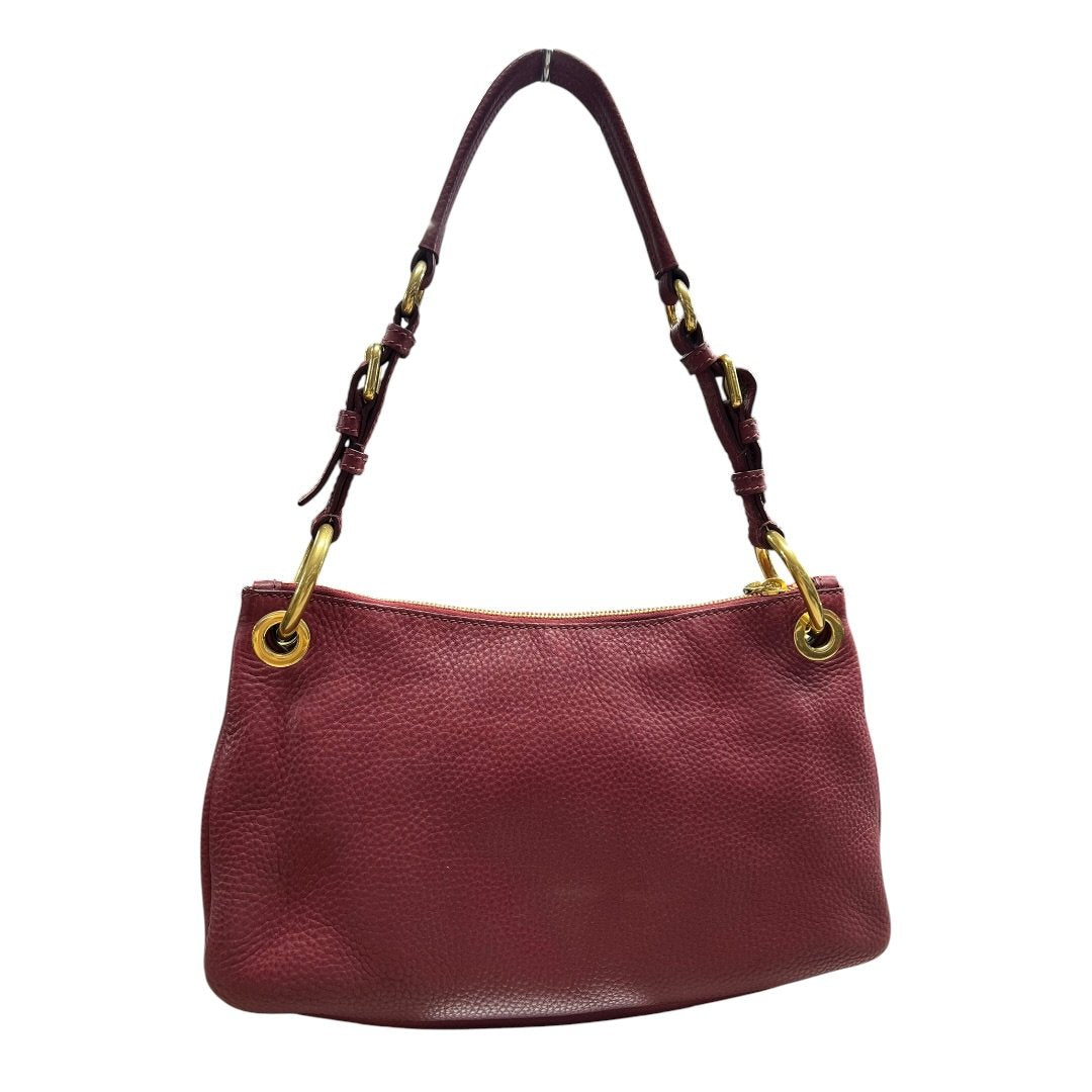 PRADA Vitello Daino Vitello Daino Shoulder Bag Shoulder Bag Burgundy Gold Hardware TK60