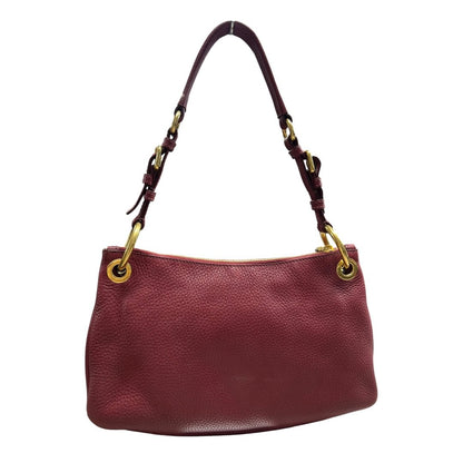 PRADA Vitello Daino Vitello Daino Shoulder Bag Shoulder Bag Burgundy Gold Hardware TK60