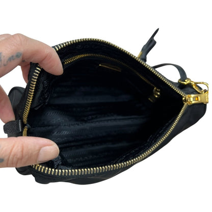 PRADA Nylon Nylon Pouch Pouch Black Gold Hardware TK65