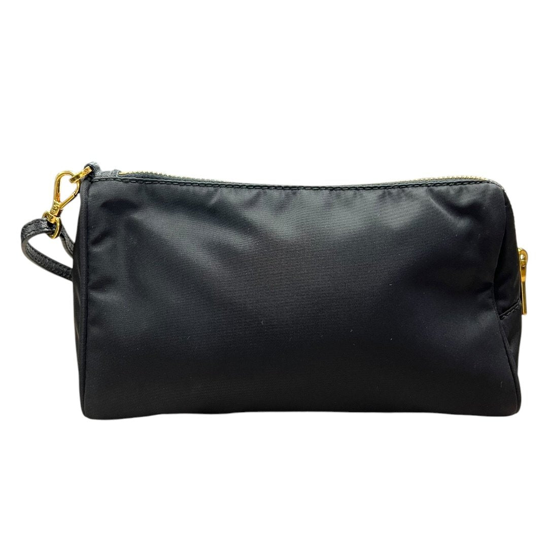 PRADA Nylon Nylon Pouch Pouch Black Gold Hardware TK65