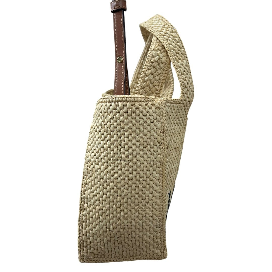 LOEWE Raffia Embroidered Woven Mini Tote Bag Shoulder Bag Natural, Black, Brown Dark-tone Hardware TK67