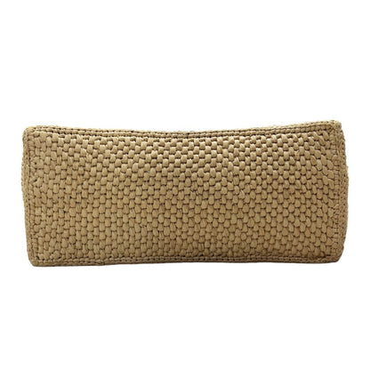 LOEWE Raffia Embroidered Woven Mini Tote Bag Shoulder Bag Natural, Black, Brown Dark-tone Hardware TK67