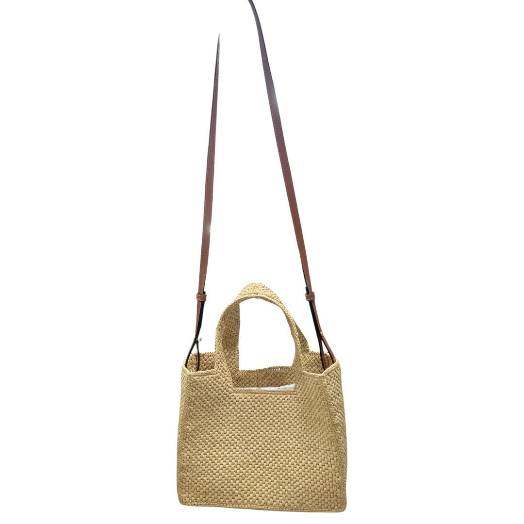 LOEWE Raffia Embroidered Woven Mini Tote Bag Shoulder Bag Natural, Black, Brown Dark-tone Hardware TK67