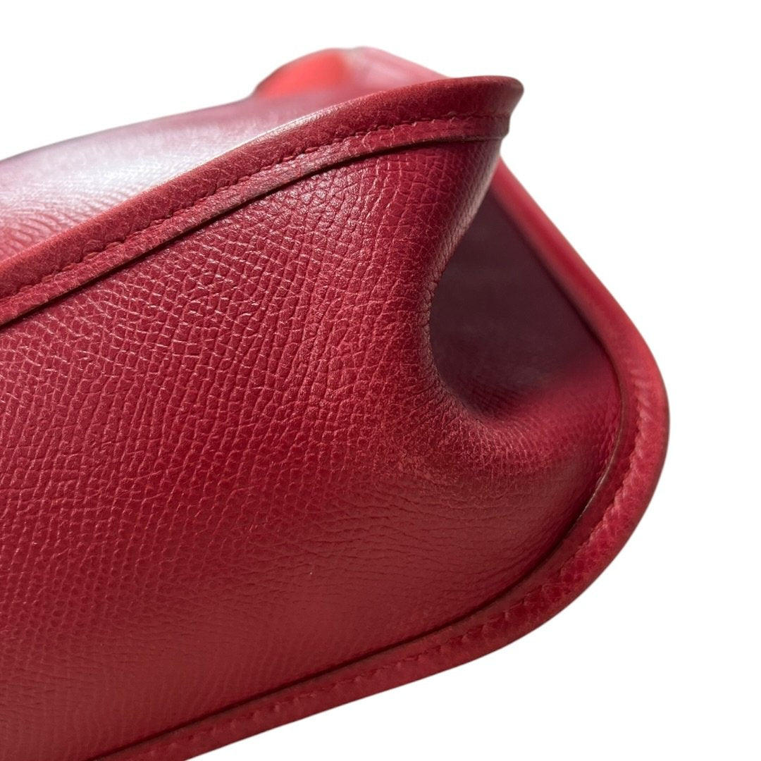 HERMES Courchevel Vespa PM Shoulder Bag Red Gold Hardware TK73