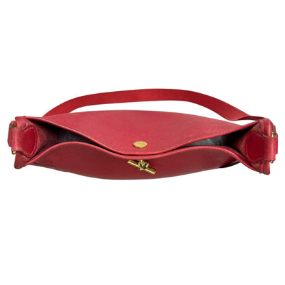 HERMES Courchevel Vespa PM Shoulder Bag Red Gold Hardware TK73