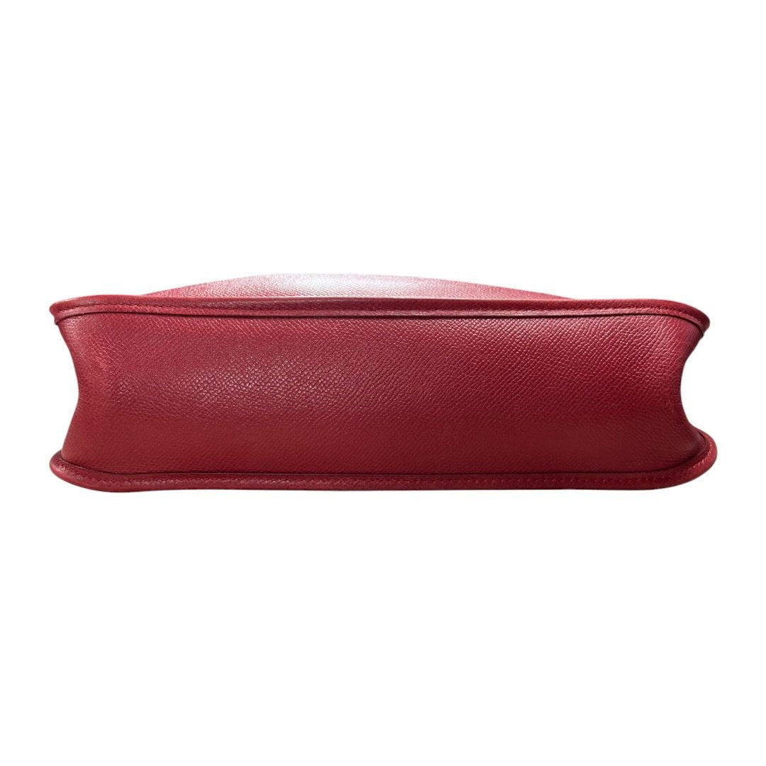 HERMES Courchevel Vespa PM Shoulder Bag Red Gold Hardware TK73