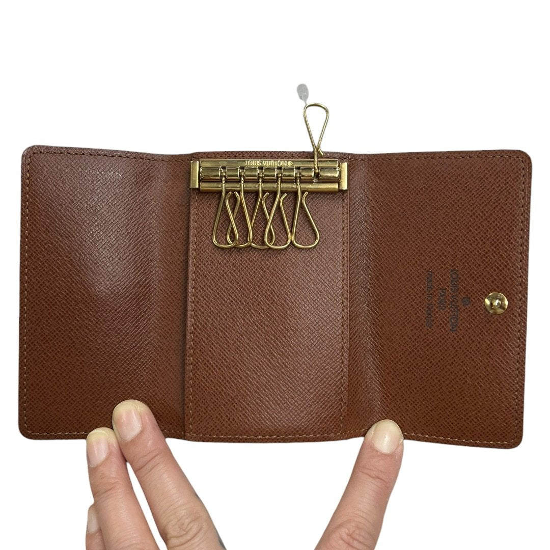 LOUIS VUITTON Monogram 6 Key Holder Key Holder Brown Gold Hardware TK78