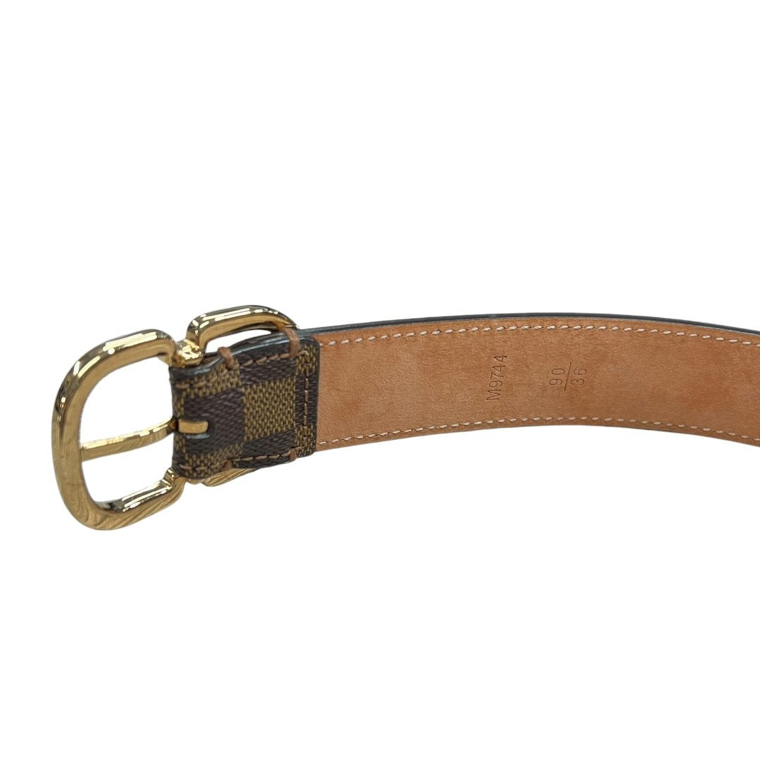 LOUIS VUITTON Damier Ebene M9744 Brown Gold Hardware TK63