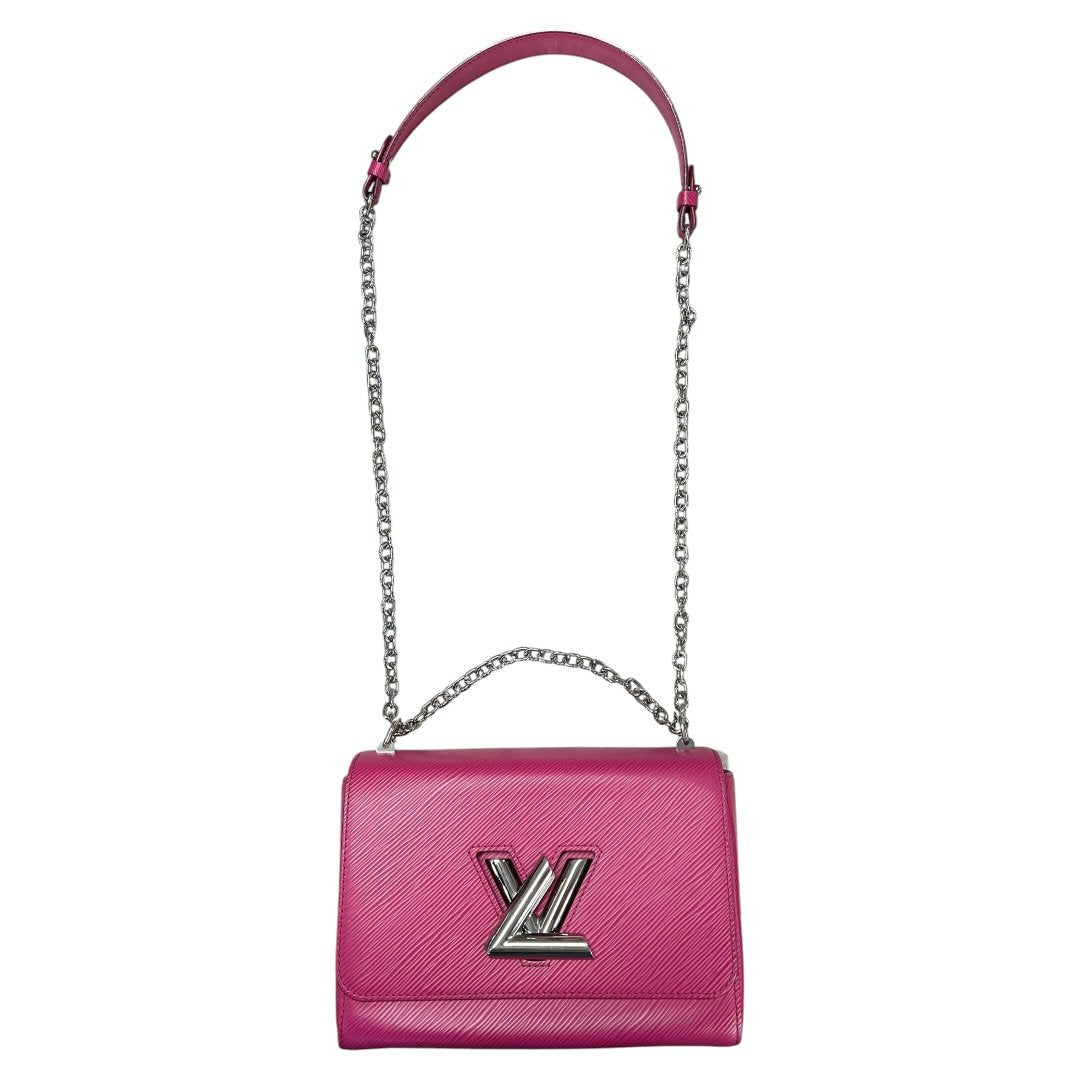 LOUIS VUITTON Epi Twist MM Shoulder Bag Fuchsia Pink Silver Hardware NJ164