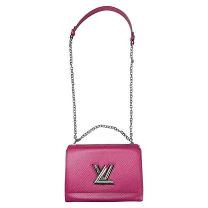 LOUIS VUITTON Epi Twist MM Shoulder Bag Fuchsia Pink Silver Hardware NJ164